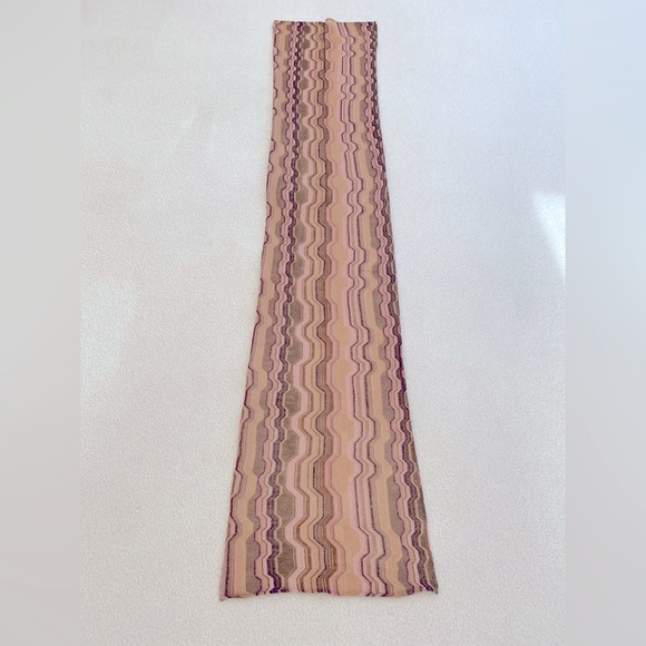 Talbots lurex jersey brown and gold scarf - Picture 2 of 4